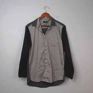 7Diamonds Men's Black & Gray Long Sleeve Dress Shirt